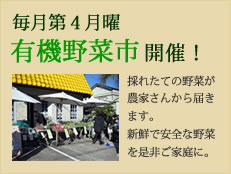毎月第4月曜は有機野菜市